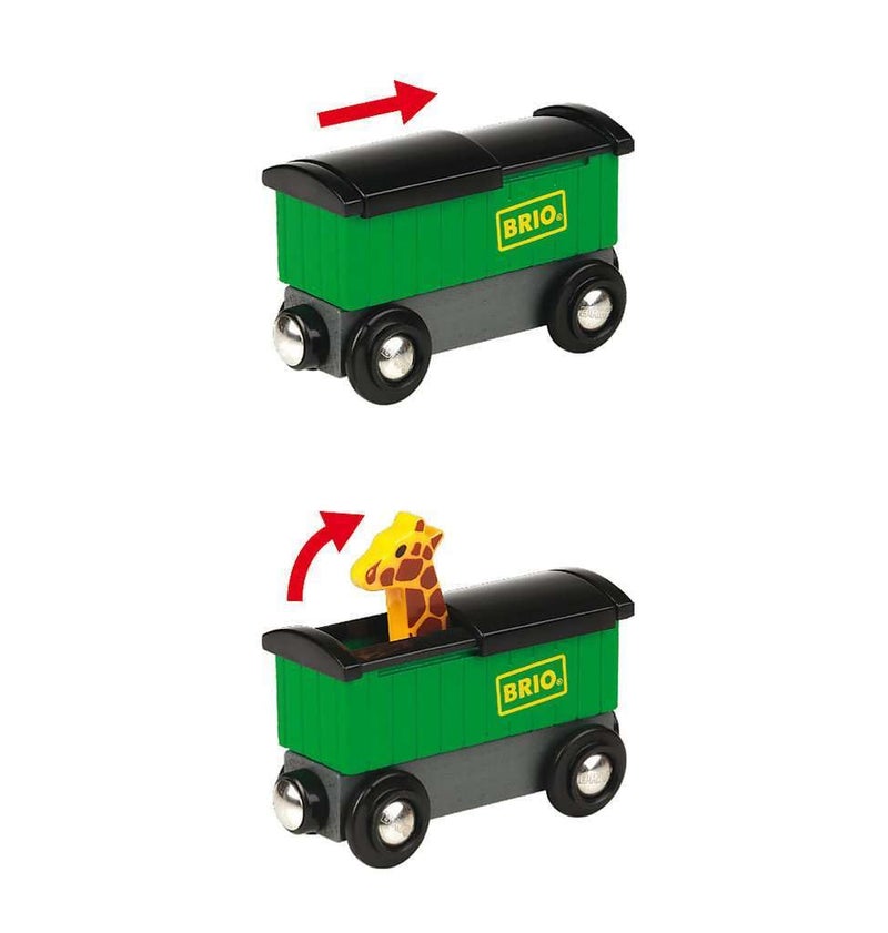 BRIO World - 33722 Safari Train | Interactive Toy Train Set for Kids Age 3 and Up | Environmentally Conscious | Engine and Animal Wagons Included - Image 3